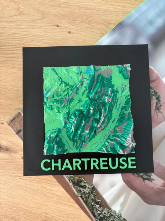 Carte en relief du massif de la Chartreuse