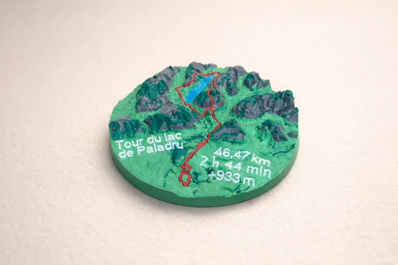 Carte en relief du tour du lac de Paladru