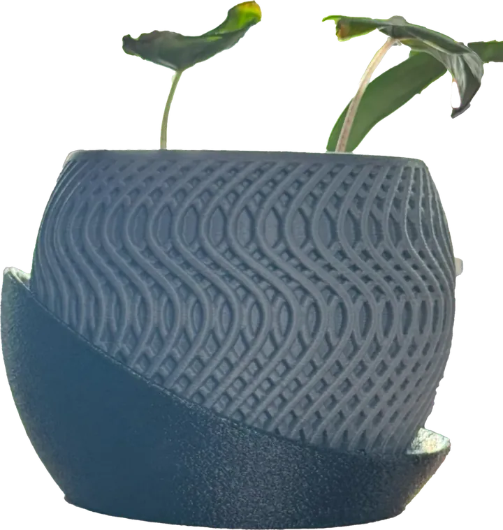 Pot à motif ondulé